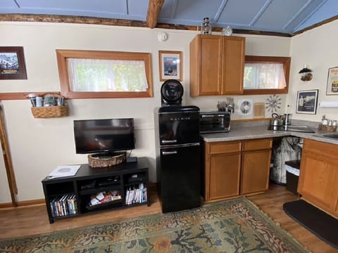 kitchenette and television