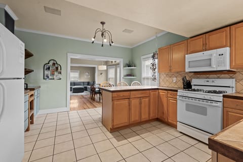 Fully equipped kitchen with everything you’ll need for dining in and more!
