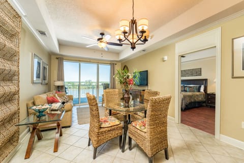 Dining room and family room.