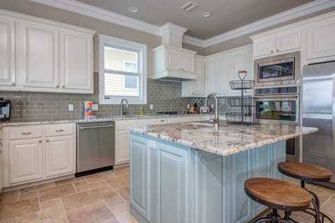 1st floor kitchen island with plenty of room to socialize while cooking