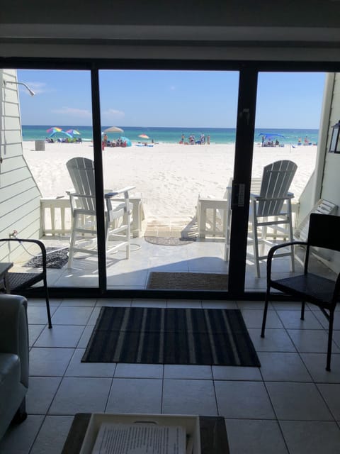 A sunny day on the Beach & Gulf, just step outside the Living Room Slider.