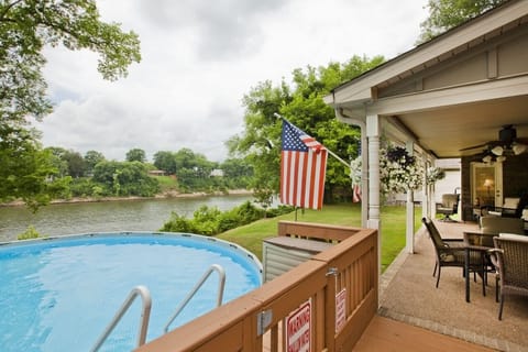 View of the river from the hot tub.