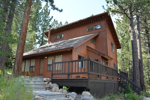 Side view of house with front deck