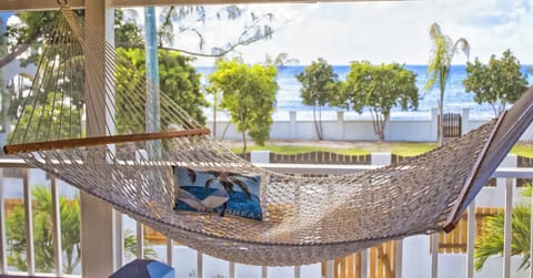 relaxing on the deck