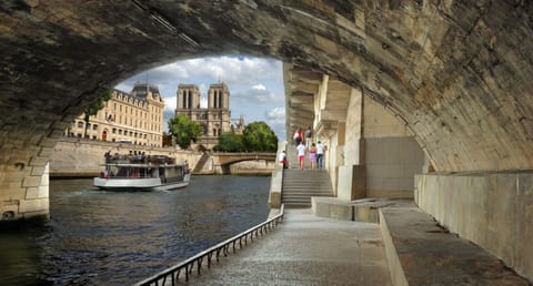 The Seine and Notre Dame, just a short walk from the apartment