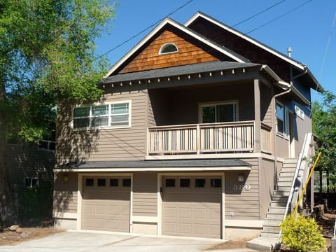 Our rental home.  Front balcony overlooks the street.