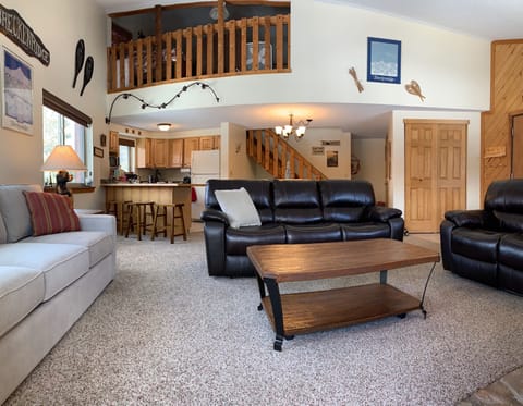 Vaulted ceilings provide a very open and bright living space