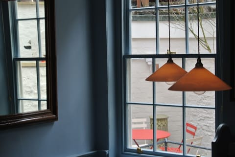 View of courtyard garden from kitchen/diner.