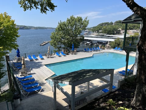 Large seasonal heated lakeside pool.