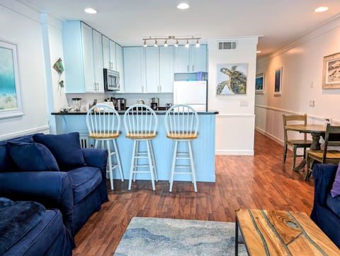 Living room into kitchen