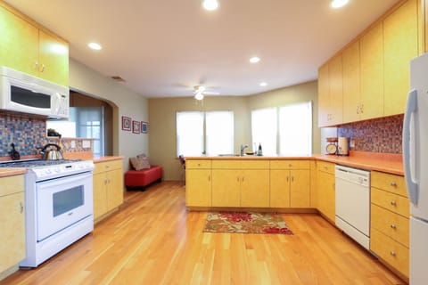 Kitchen view looking towards deck