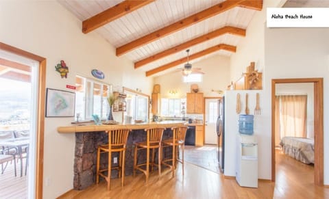 Lava bar and there's an oceanview from the kitchen/  there's a dishwasher, too.