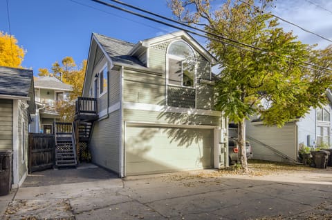 Second story south and west facing and full of light, atop owner's 2 car garage.