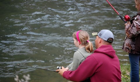 The kids will love fishing with dad!