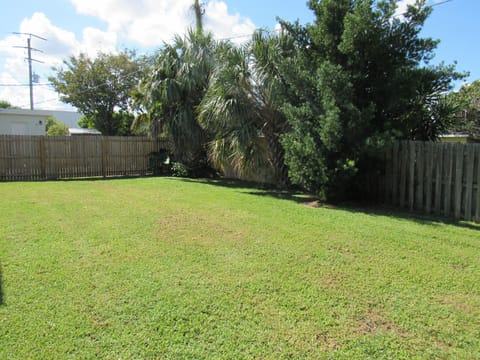 Large, fully-fenced back yard.