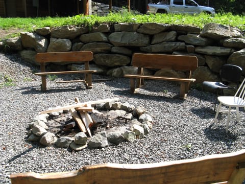 Large Fire Pit on Side of House