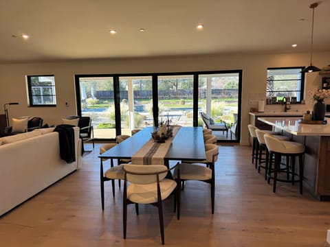 Great Room opens to the Backyard