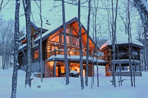 Set on huge forest and riverfront estate.