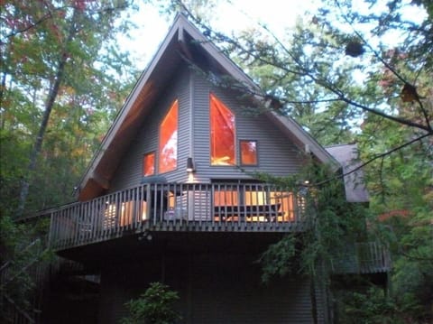 Large Deck, Gas Grill, Picnic Table, and Hot Tub...very private setting!