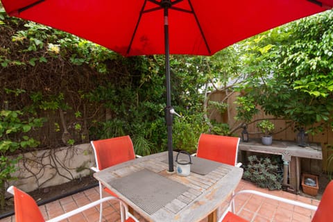 peaceful and quiet outdoor seating up the stairs from the unit