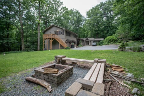 Fire pit with wood usually provided!