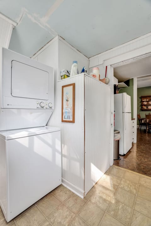 Laundry on downstairs back porch