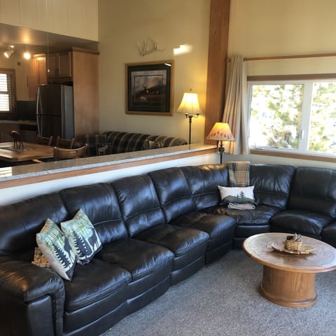 Plenty of room for the whole family to gather in the living room of Mtnside 67.