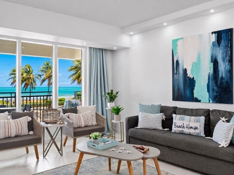 Relax in the spacious living area, thoughtfully designed for comfortable evenings after a day of beach adventures.