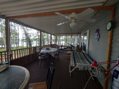 The capacious screened porch
