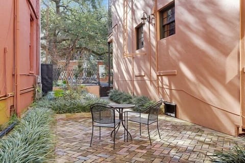 Enjoy an afternoon glass of wine on the shared patio.