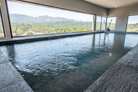 Indoor pool, open 8:00 AM to 8:30 PM, sun loungers