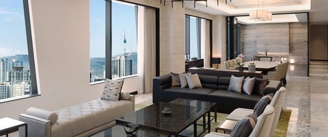 Penthouse, 2 Bedrooms | Living area | 55-inch LED TV with cable channels, TV, tablet