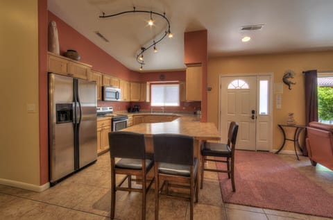 The bar area of the kitchen is one of the favorite gathering spots!