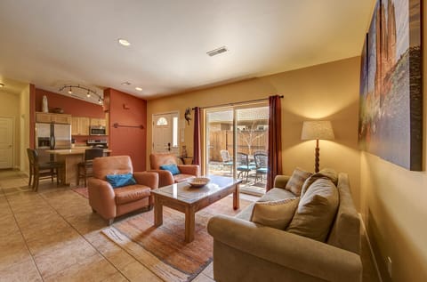 Slider opens onto private, gated side patio