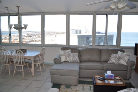 Living Room with view of Ocean and Bay, pictures don't do it justice