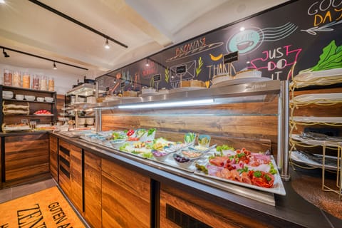 Free daily self-serve breakfast