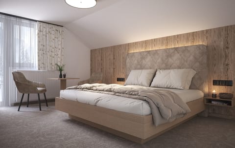 Hypo-allergenic bedding, in-room safe, desk, blackout drapes