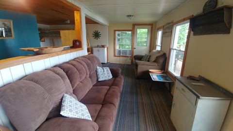 Retreat to the inside of the cabin when it gets dark.