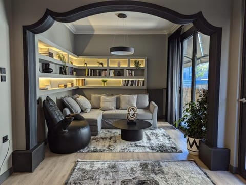 Deluxe Apartment, 2 Bedrooms, Balcony, Annex Building (Karidi 9) | Living area | 43-inch LED TV with digital channels