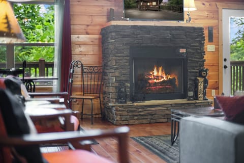 stone fireplace