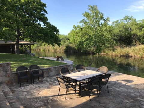 Dine by the water. Lake-level outdoor seating for up to 17 at 2 outdoor tables.