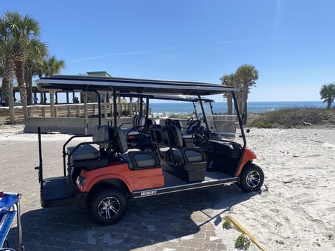 Use our golf cart for rides to the beach. Street Legal!