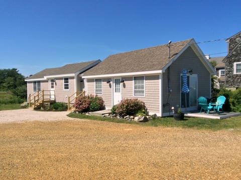 Cottage #3 at Salty Breeze Cottages is on the left, with connected laundry room