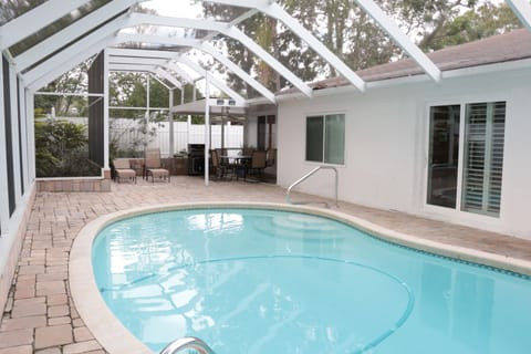 Secluded pool and porch area - get some sun or shade as you choose it.