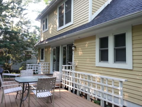 Back Deck During the Day (looking at back of cottage), Outside Shower by door