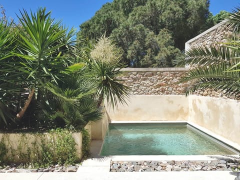 Le bassin de détente dans le patio, à l'arrière de la maison
