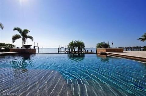Infinity pool overlooking the river.