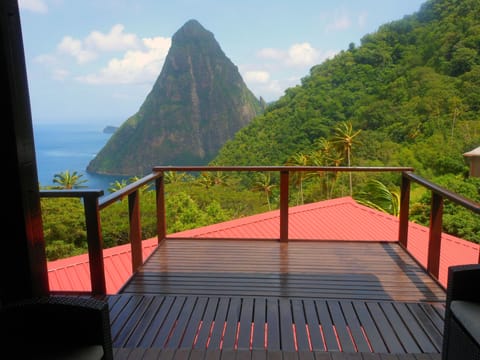 View of the Caribbean sea from tower