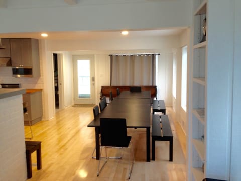 View of Dining Room and Front Door (open door left of Front Door is Bathroom)