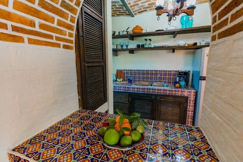 Looking through pass-through to kitchen